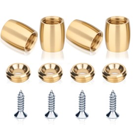 Brass Cutting Board Feet, Chopping Board feet, Polished and Anti Skid Pad with Stainless Steel Screws & Brass Washers-Ideal for Kitchen Appliances & Multiple Furniture(Drum shape)
