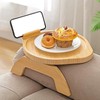 Couch Tray Burlywood Bamboo Folding Sofa Arm Clip Table for