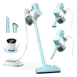 Roomie Tec Corded Stick Vacuum Cleaner - 450W, Lightweight 2 in 1 Handheld with Powerful Suction, Bagless HEPA Filter, Large Dust Capacity, 20ft Cable - Ideal for Floors, Dorm Room, & Home Cleaning