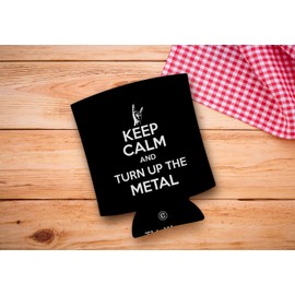 Hard Rock Heavy Metal Music Keep Calm and Turn Up The Metal 2-Pack Can Coolies Drink Coolers