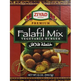Ziyad Falafel Dry Mix, Gluten-Free, Vegan, Non-GMO, No Additives, No Preservatives, Great for Making Veggie Burgers and Snacks, 12oz (Pack of 6)