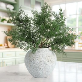 Giegxin 3 Pcs Christmas Norfolk Cedar Branches Artificial Pine Greenery Stem Realistic Faux Fake Pine Picks for Vase Xmas Tree Filler Cedar Garland Decorating Wreath DIY Crafts Home Decor (18 Inch)