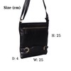 Black Leather Cross Body Bag with Zip Closure