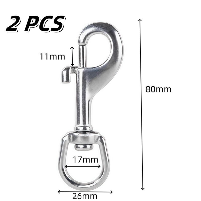 2 Pcs Marine Grade Scuba Diving Clip,Heavy Duty Stainless Steel