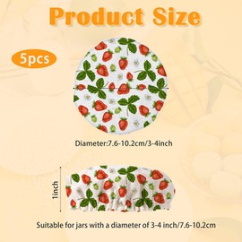 Sourdough Starter Jar Cloth Covers,Red Strawberry Leaf Flower Heat Preservation to Increase Fermentation Cover for Bread Rising Sourdough Bread Proofing Cover（5 Pack）