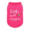 Pink Cotton Dog Shirt with 'Little Miss Naughty' Bee Print,
