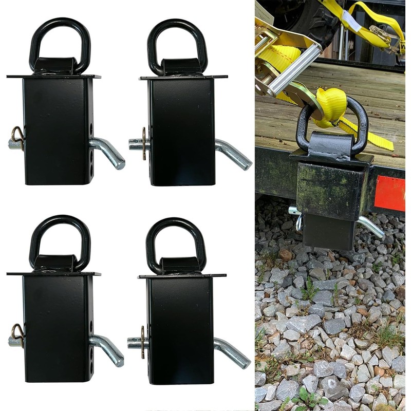 ANISUN 4Pcs Stake Pocket D Ring Trailer Stake Pocket Tie