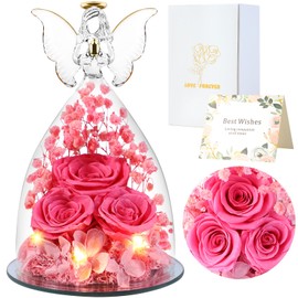 Eternal Rose Angel Gifts for Women, Angel Figure Gifts for Mum, Mother's Day Gift, Mother's Day Gifts for Mum, Birthday Gift for Women, Mother, Grandma Gift (Pink)