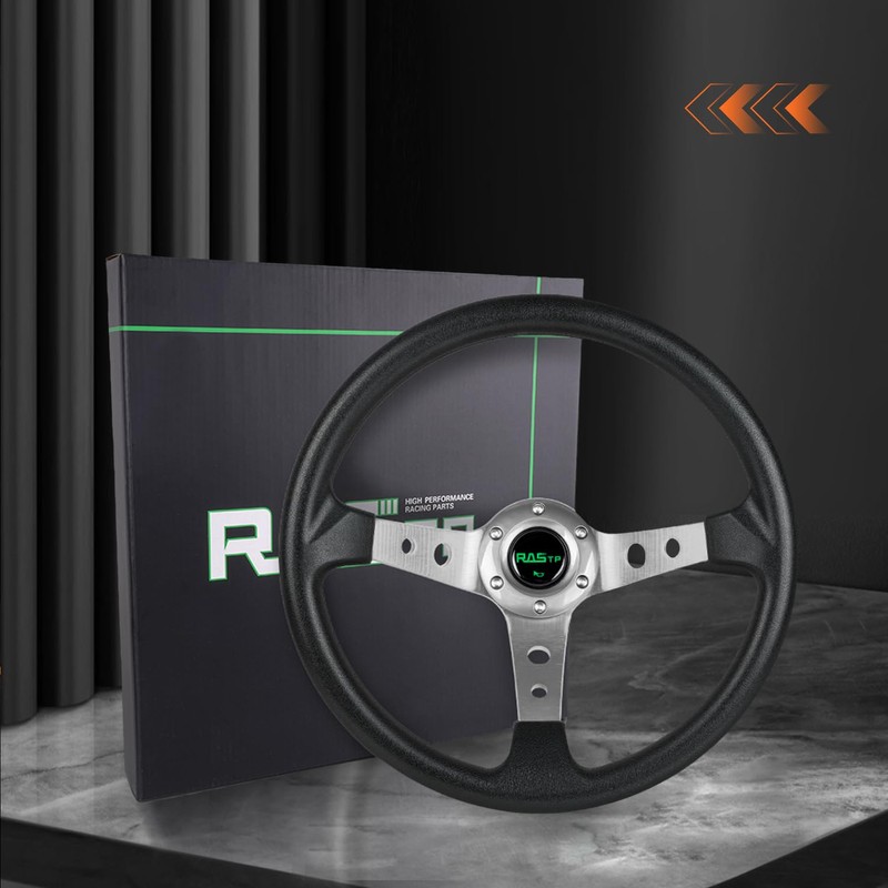RASTP Universal Drifting Deep Dish Racing Steering Wheel 13.8”/350mm 6