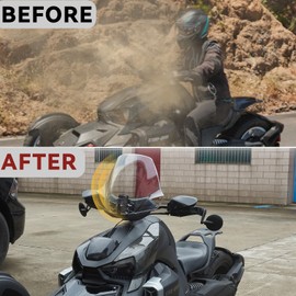 XXL Adjustable Translucent Windshield for Can-Am Ryker 600, 900 & Sport Rally, 150% Wider Larger Front Clear Hard Coated Adventure Windshield for Ryker All Models Accessories, Replaces #219401032