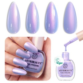 AZUREBEAUTY Vegan Nail Polish,Blue Violet Galaxy Quick Dry Complete Natural Super Lustrous Nail Enamel Polish,Professional for Nail Art DIY Manicure and Pedicure at Home