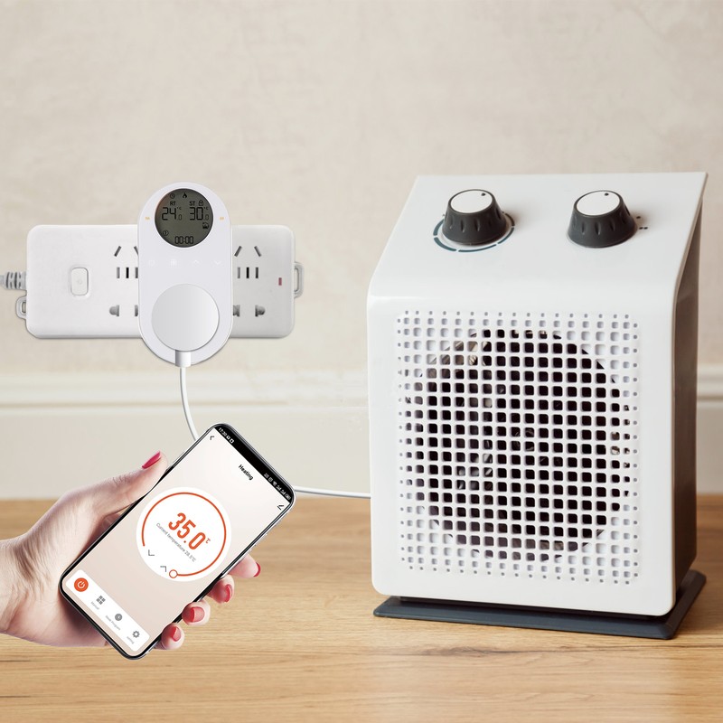 WiFi Digital Thermostat Outlet Plug 16A Outlet Tuya App Voice