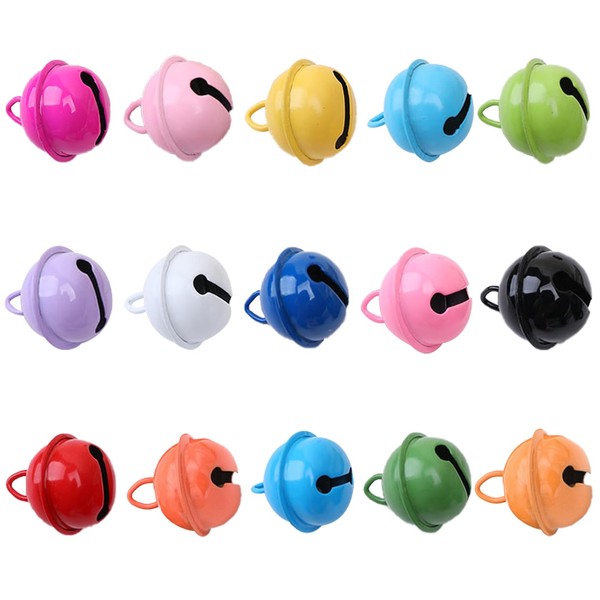 Anboli Bell, Colorful Ornament, Bell, Accessory Parts, Colorful Bell, Decorative Bell, Charm, Pendant, Cute, Craft Supplies, Sewing, DIY Material, Approx. 0.9 inches (22 mm), Set of 30 (Mixed Colors)