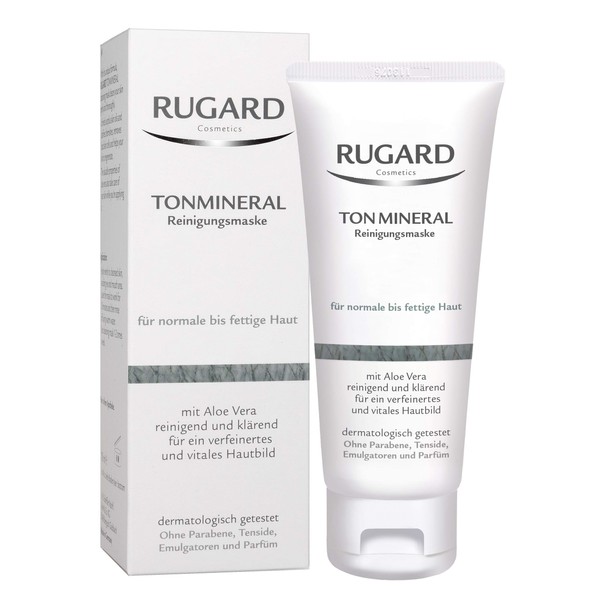 RUGARD Clay Mineral Cleansing Mask: Face Mask with Clay Mineral and Aloe Vera, Gently Cleans and Clears the Skin, 100 ml