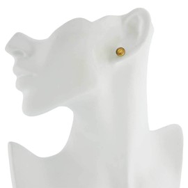 Glass Of Venice Murano Glass Ball Stud Earrings - Gold Purple Swirl