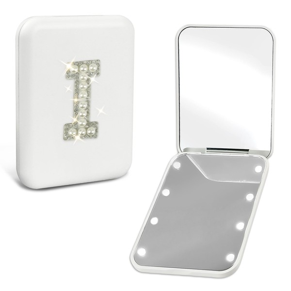 Aganmi Personalized Pocket Mirror with Lights Travel Accessories Cute 2-Sided