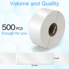 500 Pcs 3.5*1.2inches Clear Transparent Waterproof Stickers, Removable Self-Adhesive Seals Stickers for Package, Envelope, Cosmetic Box, Mail with Perforation Line, Easy to remove (3.5*1.2inches)