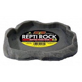 Zoo Med Reptile Rock Food Dish, Medium, 7.25"l x 6"w x 0.75"h, Colors may vary