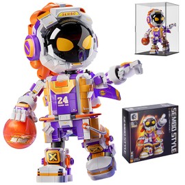 LQPFBSM Basketball Player Building Block Sets with Acrylic Display Box Space Astronaut Toy Building Sets for Adults 785 PCS