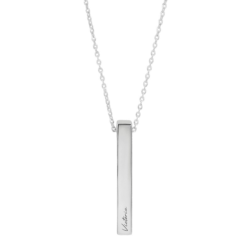 Silpada 'Unscripted' 1.5" Vertical Bar Pendant Necklace in Sterling Silver,
