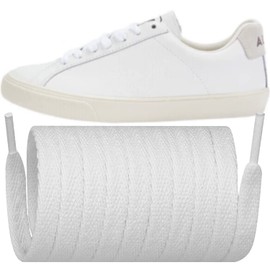 Endoto Shoelaces Replacement Flat Laces for VEJA Esplar/Campo/V-10/V-12/V-15/Rio Branco/SDU/Urca/Minotaur/Venturi/Nova Shoes(Color:White,Size:47Inch)