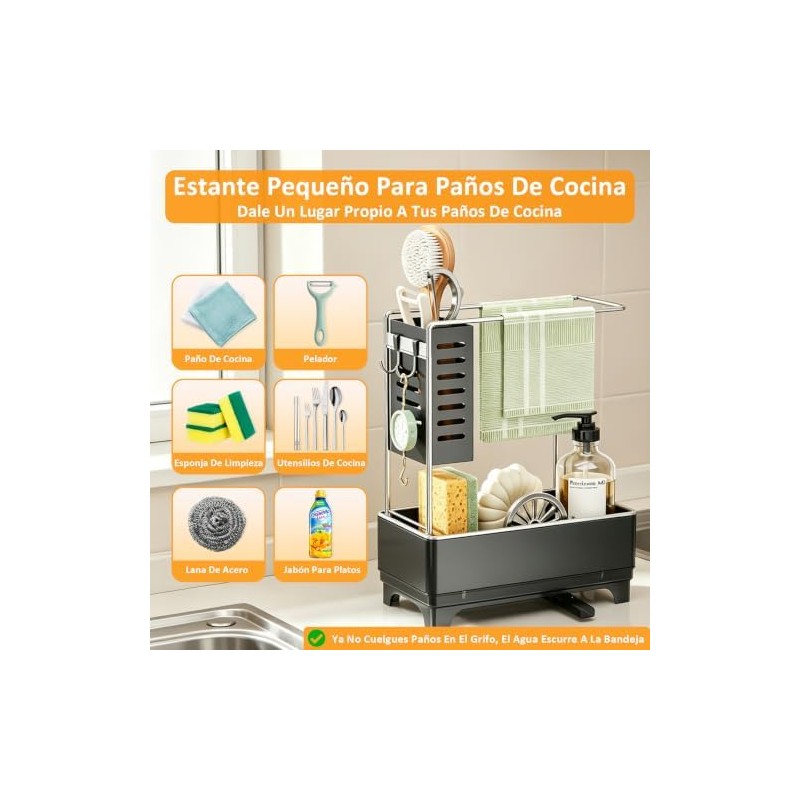 Soporte para Esponja para Fregadero de Cocina con Bandeja de