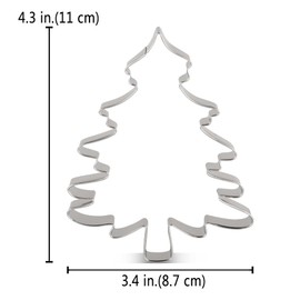 LILIAO Christmas Tree Cookie Cutter, 4.3 inches, Stainless Steel, by J.Cookies