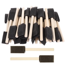 LDXDRU 120 Pack Foam Brushes 25mm / 1 Inch, Sponge Brushes with Wooden Handle, Black Sponge Paint Brushes Foam Paint Brushes Mini Varnish Brushes for Painting Crafts Art Projects