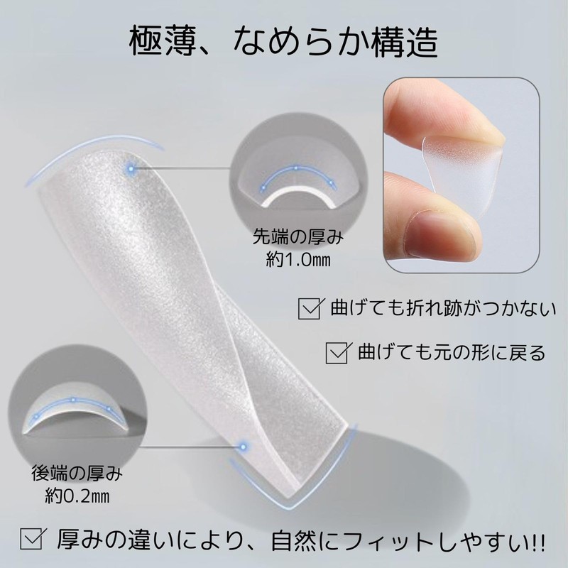 Nail Tips, 240 Pieces, 15 Sizes Set, Clear, Sanded, Nails,