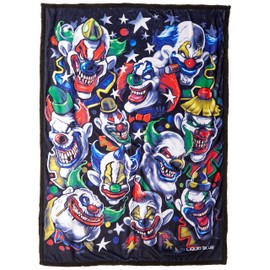 Liquid Blue Men's Fantasy Colored Clowns Classic Coral Fleece Throw Blanket, multi, 50" X 60"