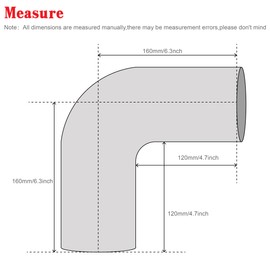 90 Degree Elbow Coupler Silicone Hose 4-Ply 3-inch for Turbo/Intercooler/Intake Piping,Length 120mm Thickness 5mm with T-Bolt Clamp