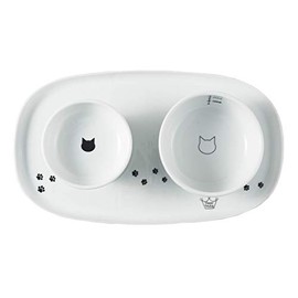 Raised Cat Bowls and Double Dining Tray Set (Cat)