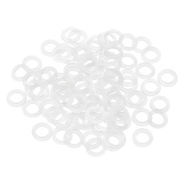 sourcing map 85Pcs M6 Nylon Flat Washers Plain Washer 6mm ID 12mm OD 1.2mm Thick Plastic Spacers for Screws Bolts Garden Faucet Plumbing Repair, White