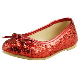 The Doll Maker Bow Top Glitter Flat-FBA173032A-9, Red, 9 M US Toddler