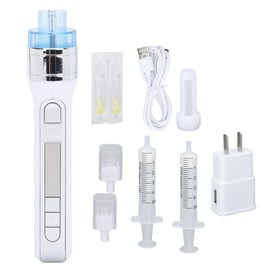 3D Water Injection Pen Deep Moisturizing Wrinkles Removal Skin Tightening Beauty Device Silver 100‑240V US Plug