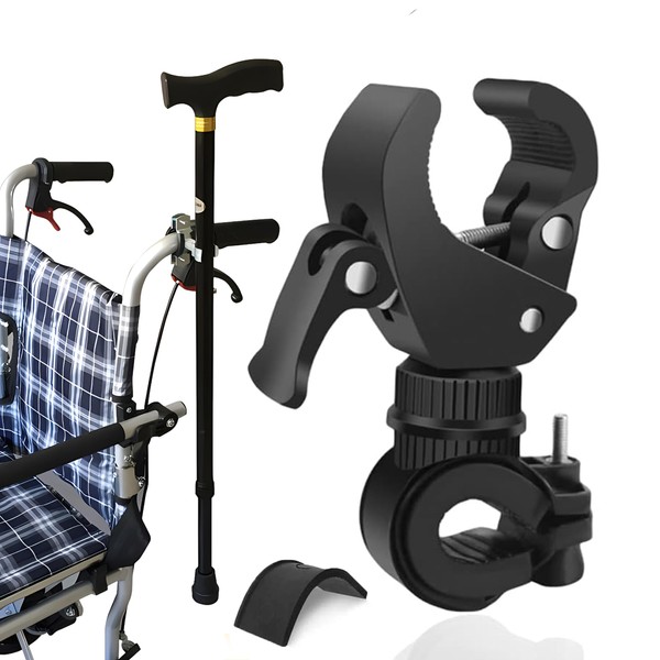GFertre 2Pcs Cane Holder for Walker,Wheelchair,Drive Rollator,Universal Crutches Stick Rack