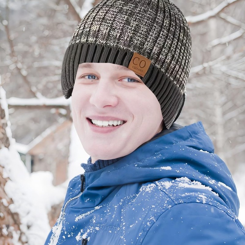 ZEPIQOR Beanie Hat, Men's Winter Warm Unisex Winter Hat, Knitted