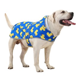 Dog Raincoat with Hood and Leash Hole, Adjustable Belly Strap, Reflective Strips, Lightweight Slicker Poncho Rain Jacket Coat for Small Medium Large Dogs and Puppies (A. Ducks, XX-Large)