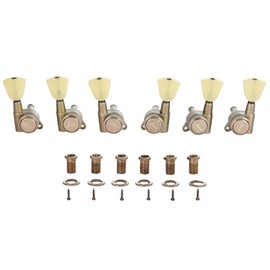 KAISH 3x3 Keystone Button Locking Tuners 18:1 Guitar Tuning Keys Locking Tuning Machines for LP/Les Paul/SG/ES or Acoustic Guitars Relic Nickel