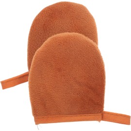 VICASKY Guantes para Aplicar Loción Bronceadora de Felpa Marrón, 2 Piezas Reutilizables Aplicación Rápida Contacto Directo Producto