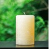 Rustic Textured Ivory Unscented Pillar Candle - Choose Size -