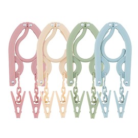 MCO Z4494 Folding Hangers with Pinch 4 Colors, Set of 4, Travel and Portable