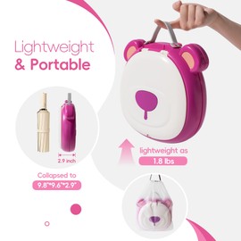 AKIMRABY Travel Potty Seat for Toddler，Foldable Car Potty for Toddler, Portable Toilet Seat for Kids with Potty Liners, Absorbent Pads, Portable Potty Seat for Toddler Travel, Camping and Outdoor Use