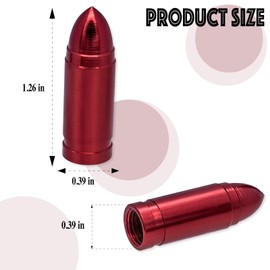 MEAJOO 4PCS Bullet Style Tire Valve Stem Caps, Corrosion Resistant, Universal Aluminium Alloy Dustproof Tire Valve Stem Covers for Cars, SUV, Trucks, Bikes, Motorcycles, Bicycles(Red)