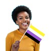 25 Packs Small Non-binary Flags on Handheld Stick，Miniature Non binary