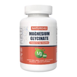 Glicinato de magnesio 500 mg, 100 quelato para una alta absorción. Suplemento de magnesio para el sueño, los músculos, el corazón, el cerebro y los...