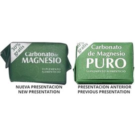 Carbonato de Magnesio Puro 7g por paquete - Set de 3 unidades, presentación en cubos. Suplemento natural