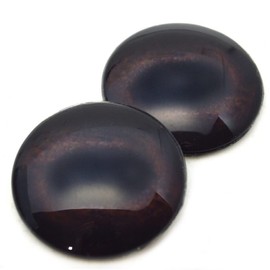 Megan's Beaded Designs Whitetail Deer Glass Animal Eyes Dark Brown 6mm - 60mm Jewelry Making Cabochon Art Doll Deer Faux Taxidermy Sculptures Polymer Clay Domed (30mm)