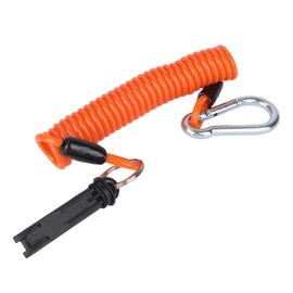 Trailer Brake Away Cable, 6ft High Rebound Spring Emergency Safety Cable Strap with Pin and Carabiner Wire Coiled Breakaway Switch for RV Camper Boat Trailer Towing Accessories (Orange)
