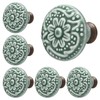 Piutouyar Green Ceramic knobs, Kitchen Cabinet Knobs, Retro Dresser Knobs,